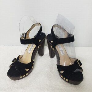 PRICE DROP-Jimmy Choo Black Suede Sling Back sandals